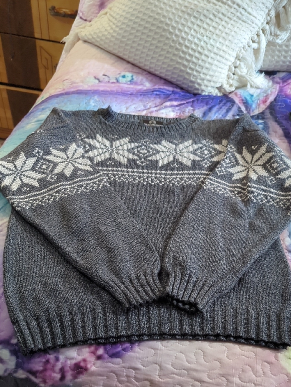 Size M 🍂 Weatherproof Vintage Nordic Snowflake Knit Sweater 🍂 - Picture 14 of 16